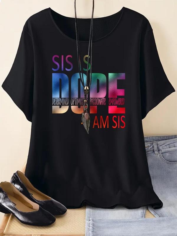 Letter Print Round Neck Casual Crew Short Sleeve - Adult & Kids T-Shirts, Sweatshirts & Hoodies apparel design preview 1
