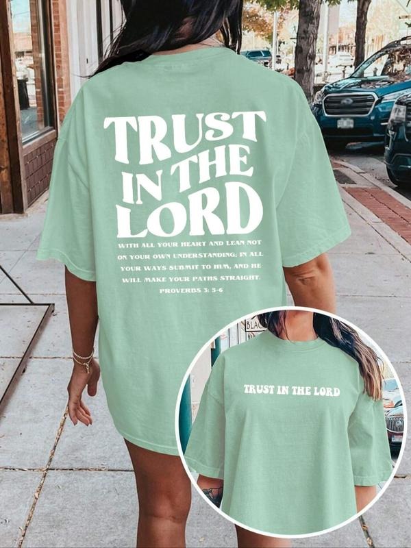 Letter Print Round Neck Casual Drop Shoulder Short - Adult & Kids T-Shirts, Sweatshirts & Hoodies apparel design preview 1