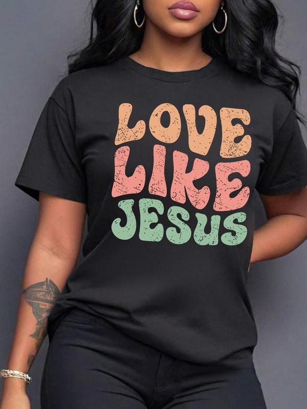 Letter Print Round Neck Casual Short Sleeve Crew - Adult & Kids T-Shirts, Sweatshirts & Hoodies apparel design preview 1