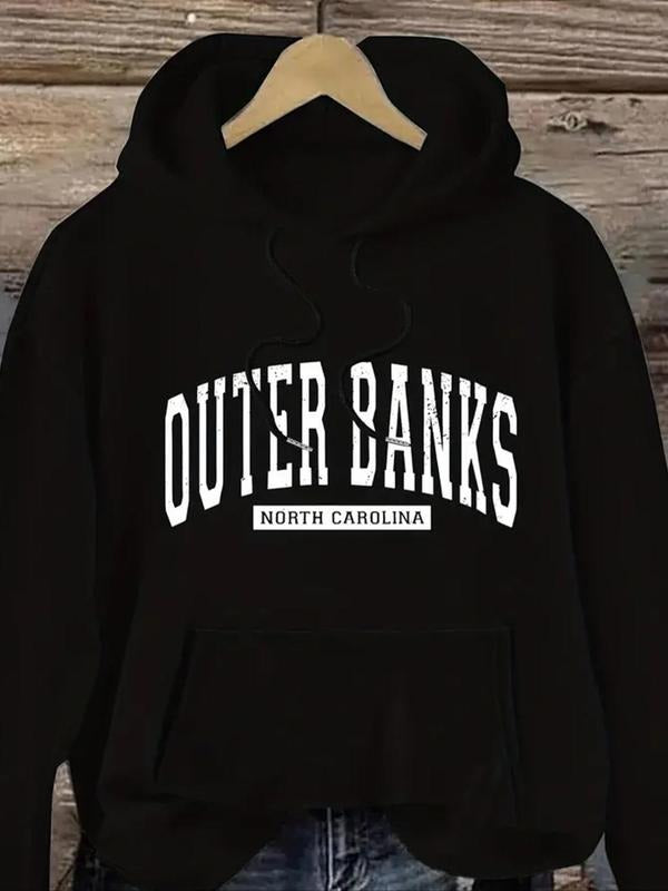 Letter Print Thermal Drop Shoulder Casual Drawstring - Adult & Kids T-Shirts, Sweatshirts & Hoodies apparel design preview 1