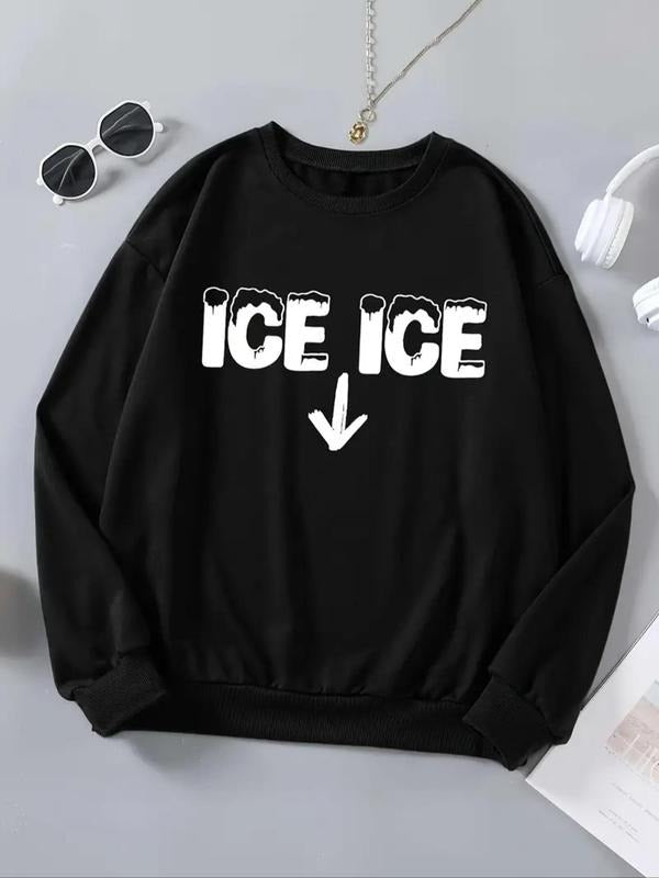 Letter Print Thermal Lined Casual Round Neck Fall - Adult & Kids T-Shirts, Sweatshirts & Hoodies apparel design preview 1