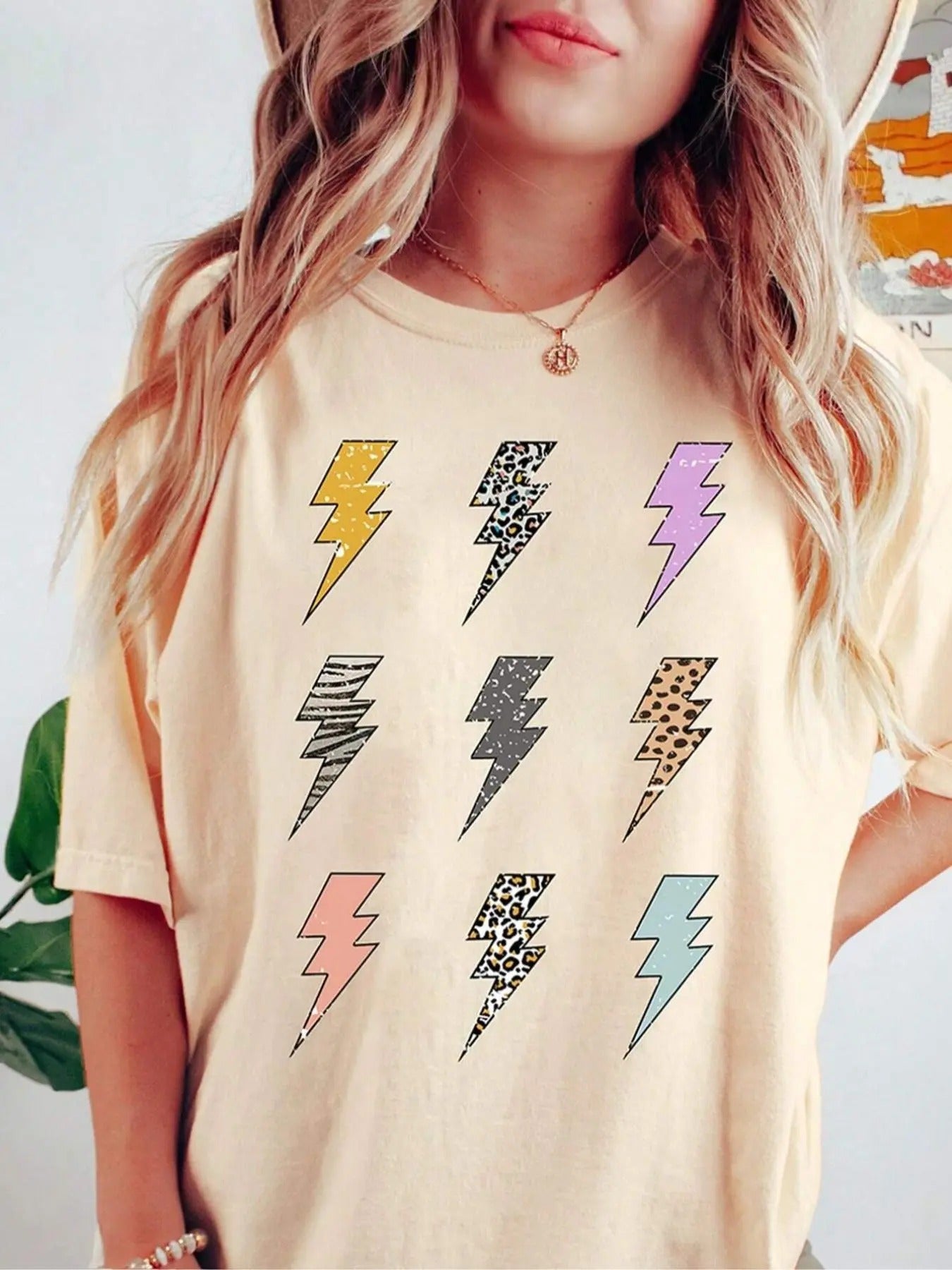 Lightning Print Drop Shoulder Casual Half Sleeve - Adult & Kids T-Shirts, Sweatshirts & Hoodies apparel design preview 1