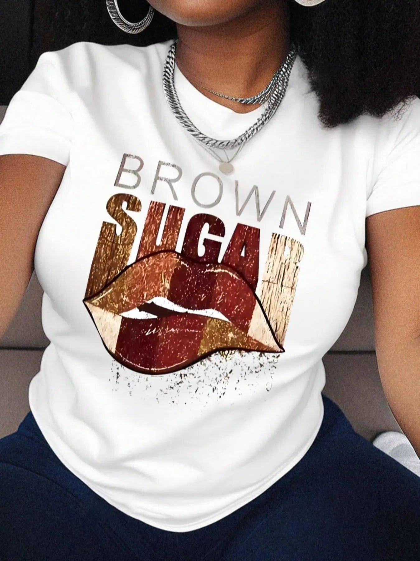 Lip Letter Print Round Neck Casual Short Sleeve Daily - Adult & Kids T-Shirts, Sweatshirts & Hoodies apparel design preview 1