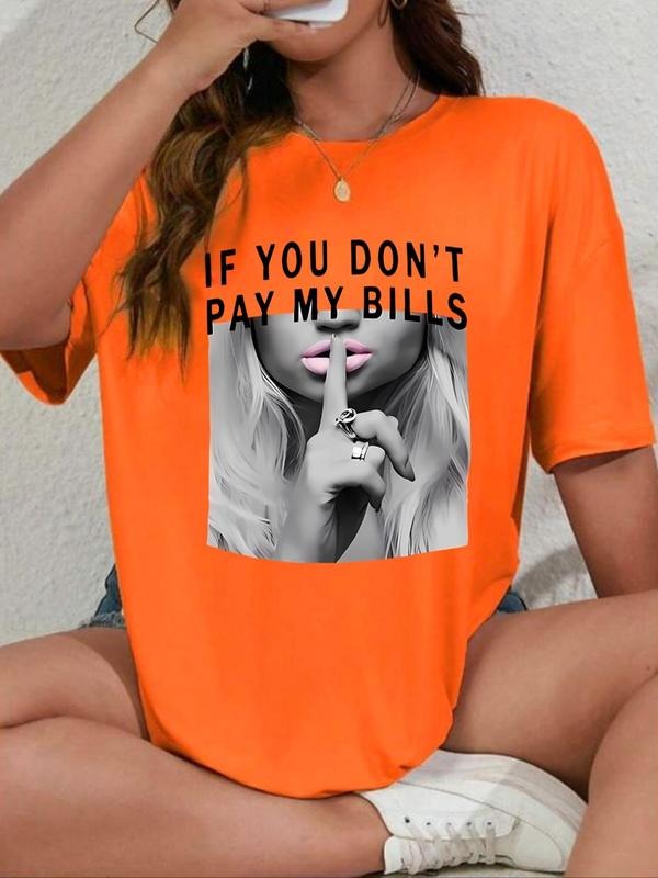 Lip Print Round Neck Vintage Casual Short Sleeve - Adult & Kids T-Shirts, Sweatshirts & Hoodies apparel design preview 1