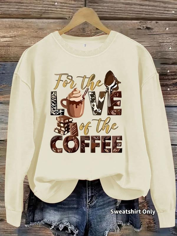 Love Coffee Chocolate Milk Tea Pattern Round Neck - Adult & Kids T-Shirts, Sweatshirts & Hoodies apparel design preview 1