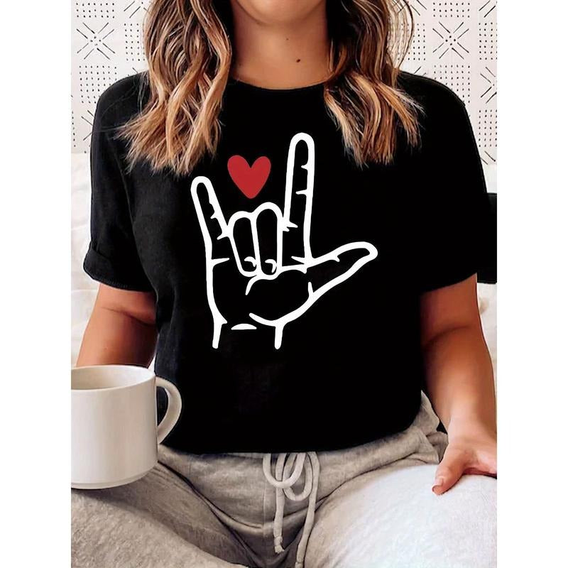 Love Gesture Black Casual Comfortable Round Neck - Adult & Kids T-Shirts, Sweatshirts & Hoodies apparel design preview 1