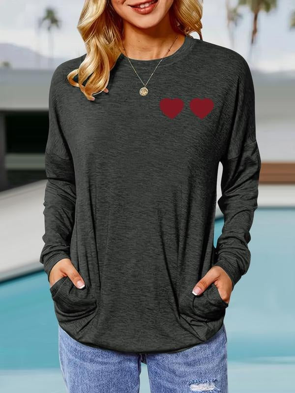 Love Print Round Neck Casual Loose Fit Pockets - Adult & Kids T-Shirts, Sweatshirts & Hoodies apparel design preview 1