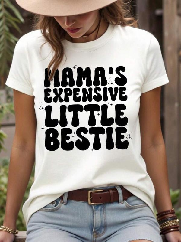 Mama'S Expensive Little Bestie Round Neck Vintage - Adult & Kids T-Shirts, Sweatshirts & Hoodies apparel design preview 1
