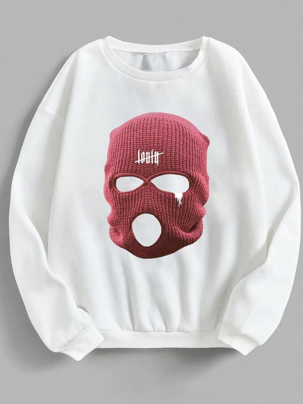 Mask Print Drop Shoulder Casual Round Neck Fall - Adult & Kids T-Shirts, Sweatshirts & Hoodies apparel design preview 1