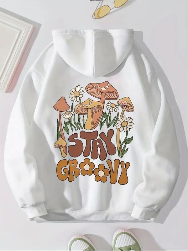 Mushroom Floral Letter Print Drop Shoulder Casual - Adult & Kids T-Shirts, Sweatshirts & Hoodies apparel design preview 1
