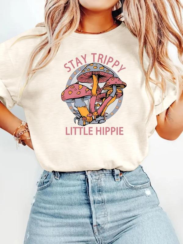 Mushroom Print Round Neck Vintage Casual Short Sleeve - Adult & Kids T-Shirts, Sweatshirts & Hoodies apparel design preview 1