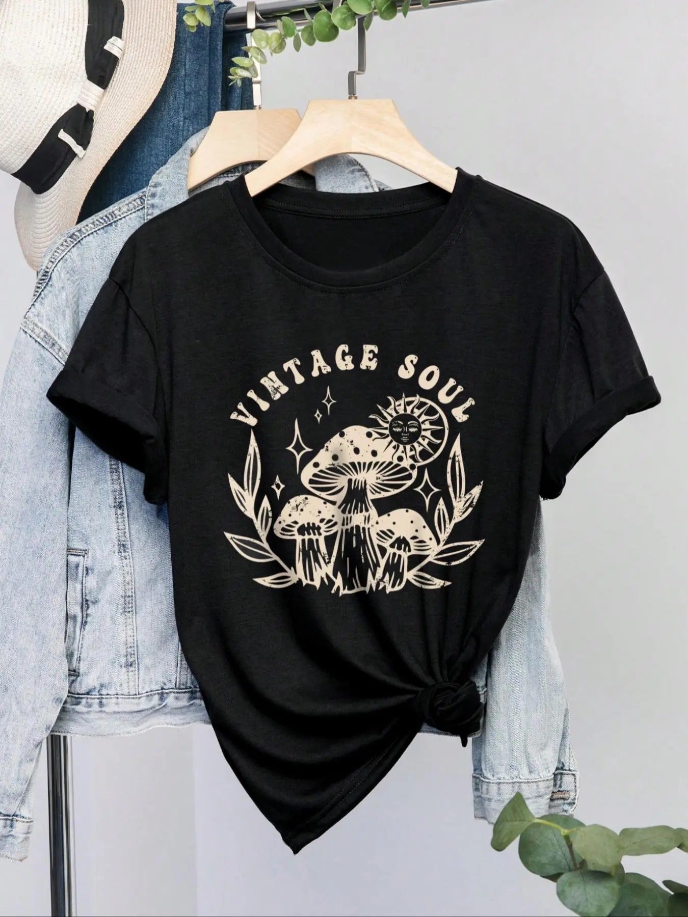 Mushroom Print Round Neck Vintage Short Sleeve Summer - Adult & Kids T-Shirts, Sweatshirts & Hoodies apparel design preview 1