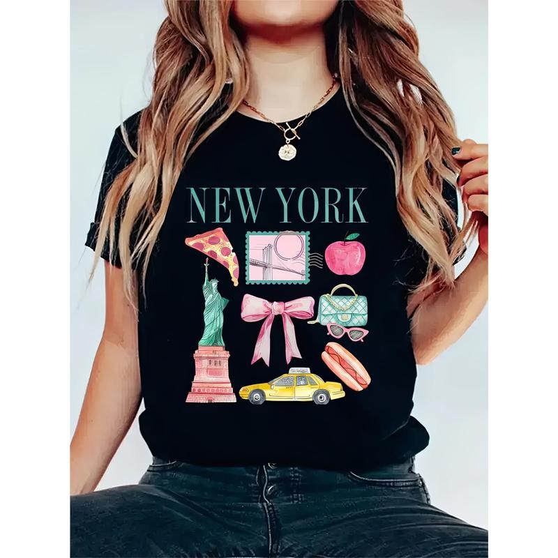 New York Print Vibrant NYC Icons Casual Crew Neck - Adult & Kids T-Shirts, Sweatshirts & Hoodies apparel design preview 1