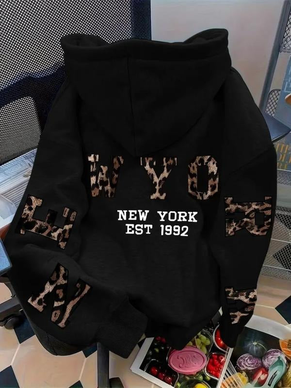 Ny Print Cozy Casual Hooded Drawstring Loose Fit - Adult & Kids T-Shirts, Sweatshirts & Hoodies apparel design preview 1