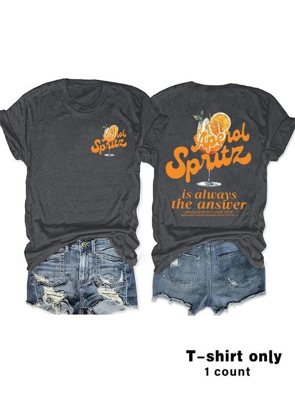 Orange Juice Print Round Neck Casual Short Sleeve - Adult & Kids T-Shirts, Sweatshirts & Hoodies apparel design preview 1