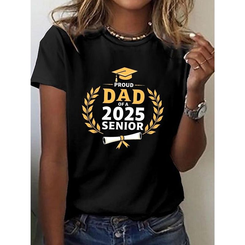 PROUD DAD 2025 SENIOR Vibrant Green Short Sleeve Crew - Adult & Kids T-Shirts, Sweatshirts & Hoodies apparel design preview 1