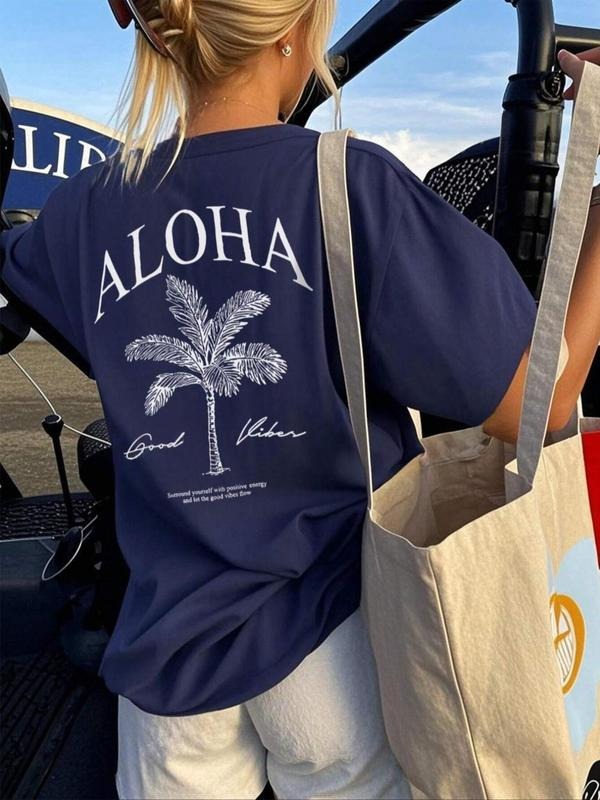 Palm Tree Slogan Print Round Neck Casual Short Sleeve - Adult & Kids T-Shirts, Sweatshirts & Hoodies apparel design preview 1