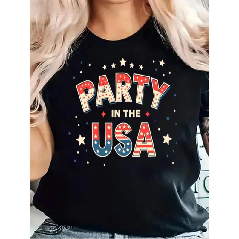 Patriotic "Party USA" 100% Cotton Black Round Neck - Adult & Kids T-Shirts, Sweatshirts & Hoodies apparel design preview 1