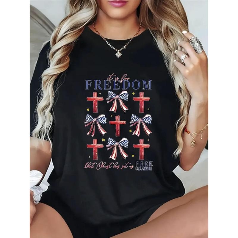 Patriotic American Flag Cross Print 100% Cotton - Adult & Kids T-Shirts, Sweatshirts & Hoodies apparel design preview 1