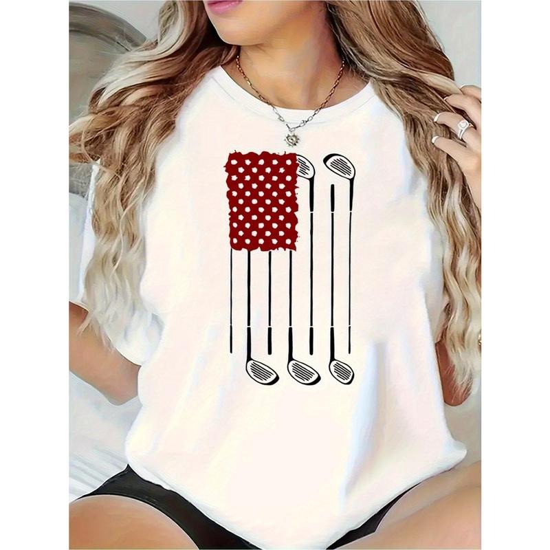 Patriotic American Flag Golf Breathable Cotton Loose - Adult & Kids T-Shirts, Sweatshirts & Hoodies apparel design preview 1