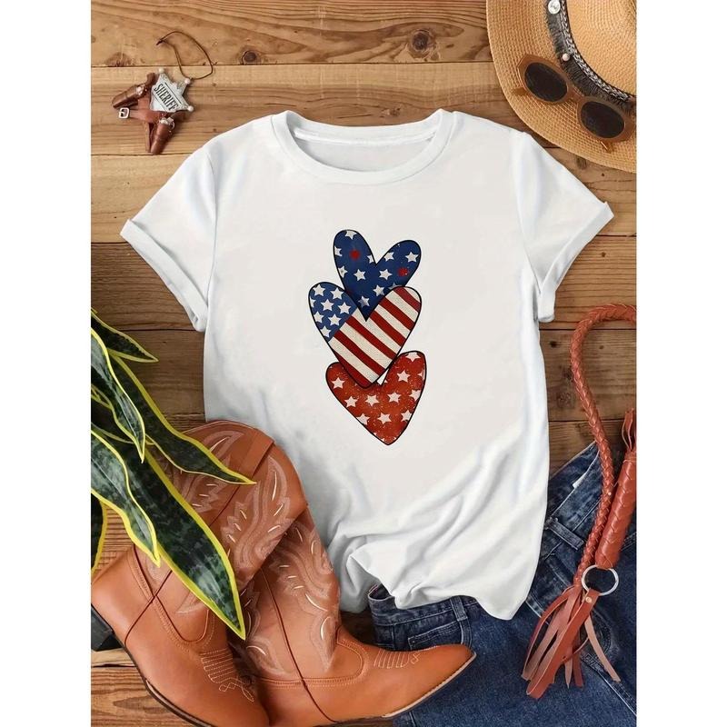 Patriotic American Flag Heart 100% Cotton Relaxed Fit - Adult & Kids T-Shirts, Sweatshirts & Hoodies apparel design preview 1
