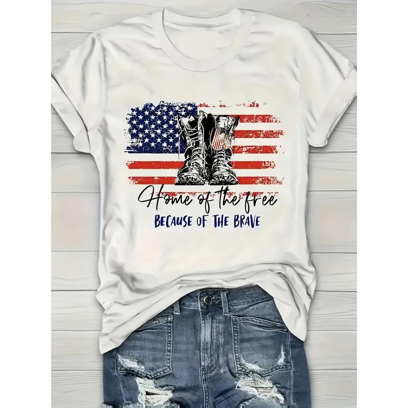 Patriotic American Flag Soft Short Sleeve "Home Free" - Adult & Kids T-Shirts, Sweatshirts & Hoodies apparel design preview 1