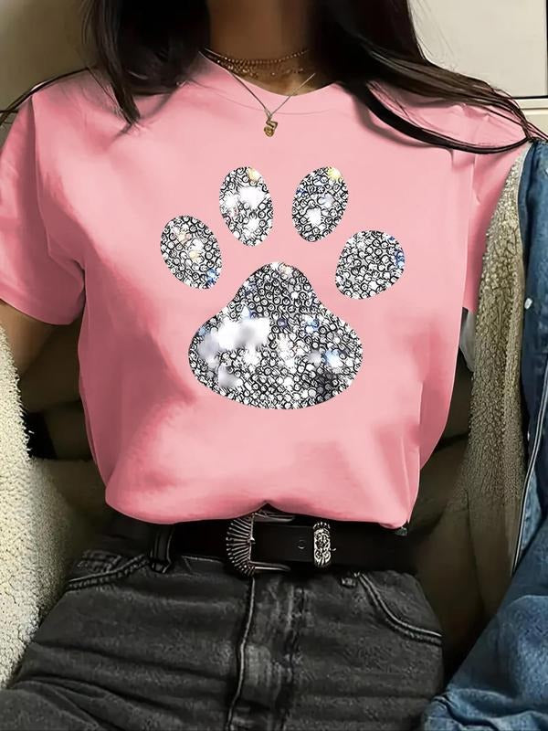 Paw Print Round Neck Casual Short Sleeve Daily Summer - Adult & Kids T-Shirts, Sweatshirts & Hoodies apparel design preview 1