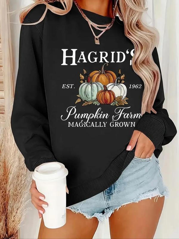 Pumpkin Letter Print Crew Neck Casual Drop Shoulder - Adult & Kids T-Shirts, Sweatshirts & Hoodies apparel design preview 1