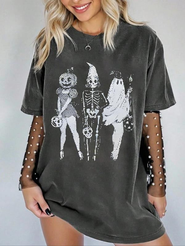 Round Neck Short Sleeve Casual Loose Fit Haunted - Adult & Kids T-Shirts, Sweatshirts & Hoodies apparel design preview 1