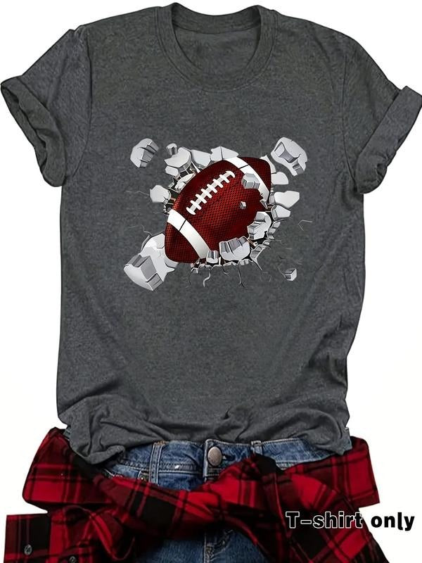Rugby Print Round Neck Casual Short Sleeve Crew - Adult & Kids T-Shirts, Sweatshirts & Hoodies apparel design preview 1