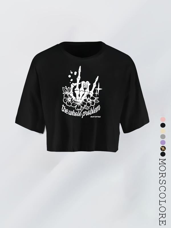 Short Sleeve Running Top Skull Hand Print Loose Fit - Adult & Kids T-Shirts, Sweatshirts & Hoodies apparel design preview 1