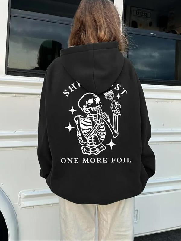 Skeleton Letter Print Casual Comfy Regular Fit Hooded - Adult & Kids T-Shirts, Sweatshirts & Hoodies apparel design preview 1