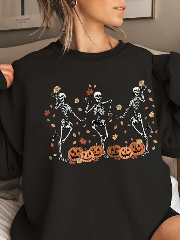 Skeleton Print Round Neck Casual Crew Daily Outdoor - Adult & Kids T-Shirts, Sweatshirts & Hoodies apparel design preview 1