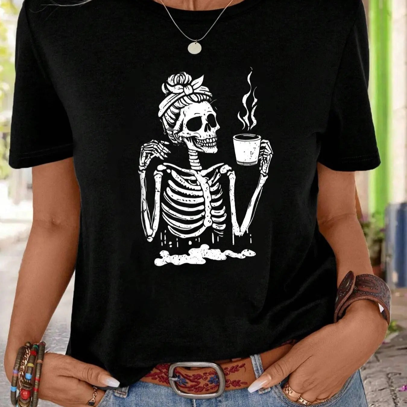 Skeleton Print Round Neck Casual Short Sleeve Crew - Adult & Kids T-Shirts, Sweatshirts & Hoodies apparel design preview 1