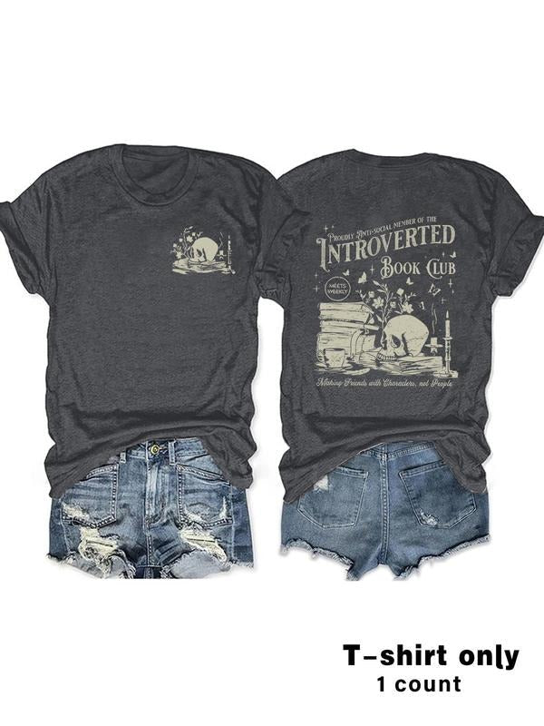 Skull Print Round Neck Vintage Casual Short Sleeve - Adult & Kids T-Shirts, Sweatshirts & Hoodies apparel design preview 1