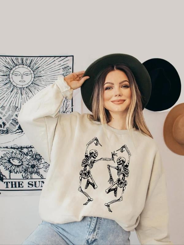 Skull Print Thermal Lined Casual Fall Winter Clothes - Adult & Kids T-Shirts, Sweatshirts & Hoodies apparel design preview 1