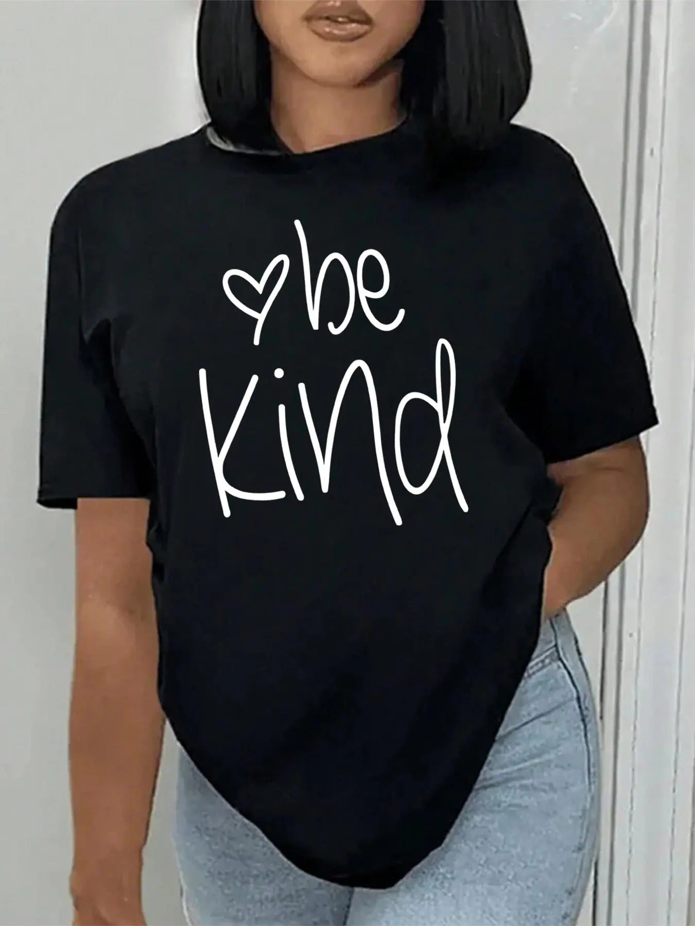 Slogan Heart Print Round Neck Casual Crew Short - Adult & Kids T-Shirts, Sweatshirts & Hoodies apparel design preview 1