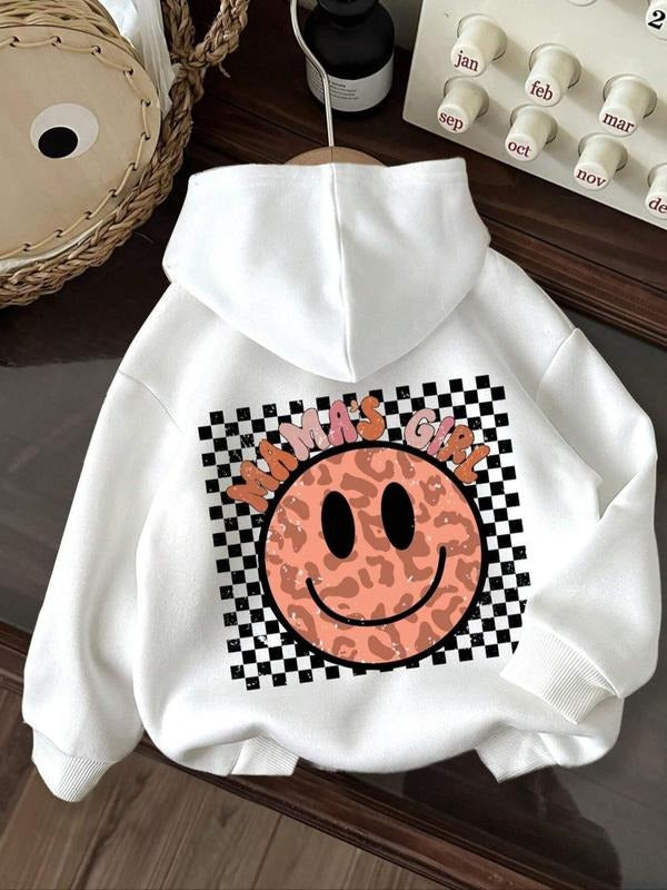 Smile Face Print Drop Shoulder Casual Drawstring - Adult & Kids T-Shirts, Sweatshirts & Hoodies apparel design preview 1