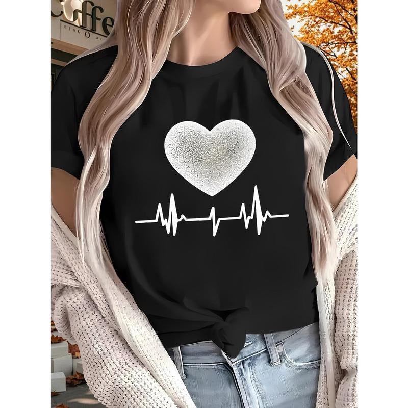 Soft Heartbeat Short Sleeve White Casual Top All - Adult & Kids T-Shirts, Sweatshirts & Hoodies apparel design preview 1