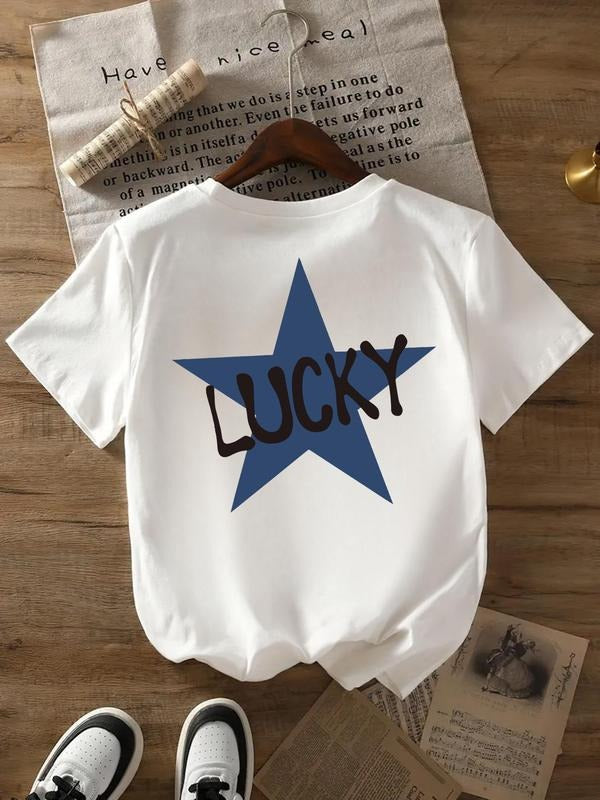Star Letter Print Round Neck Casual Short Sleeve - Adult & Kids T-Shirts, Sweatshirts & Hoodies apparel design preview 1