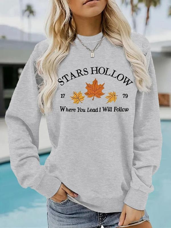Star Hollow Maple Leaf Print Crew Neck Casual Fall - Adult & Kids T-Shirts, Sweatshirts & Hoodies apparel design preview 1