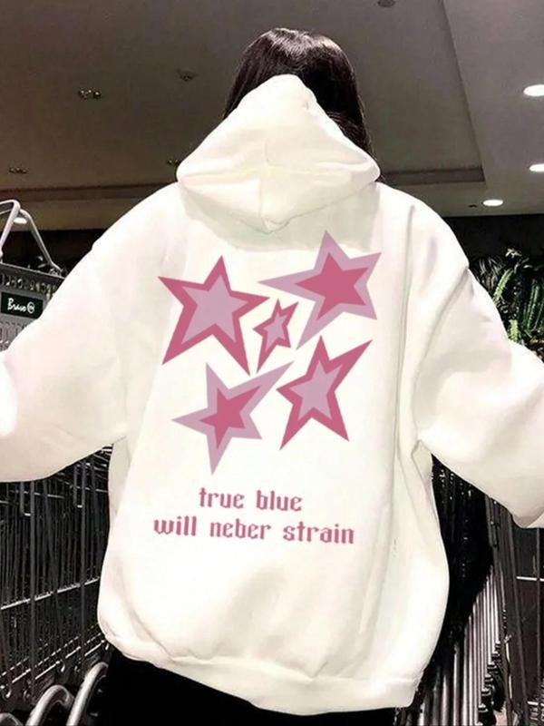 Star Print Drop Shoulder Drawstring Thermal Lined - Adult & Kids T-Shirts, Sweatshirts & Hoodies apparel design preview 1