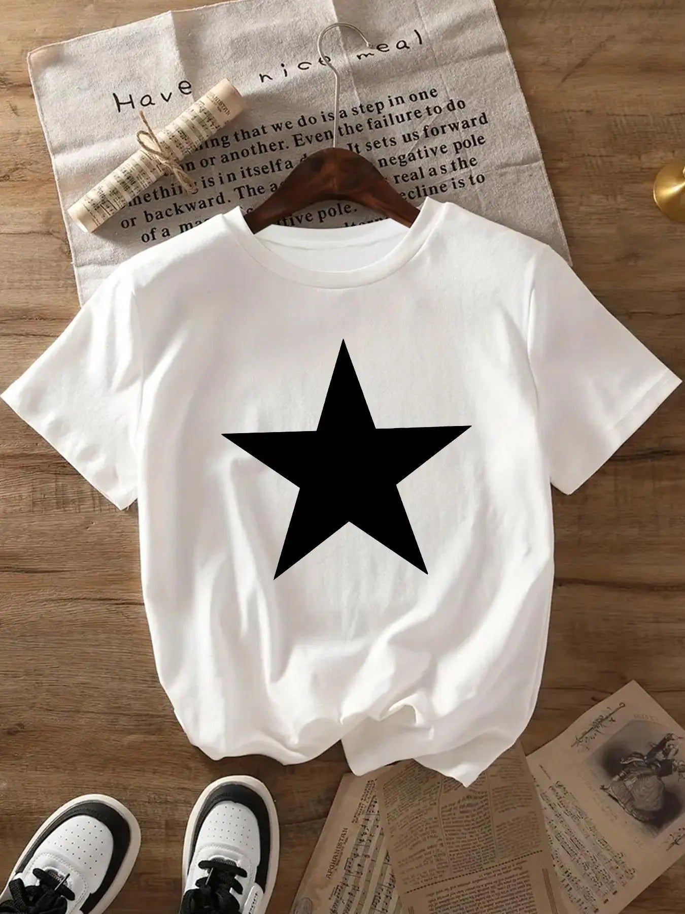 Star Print Round Neck Casual Short Sleeve Crew Daily - Adult & Kids T-Shirts, Sweatshirts & Hoodies apparel design preview 1