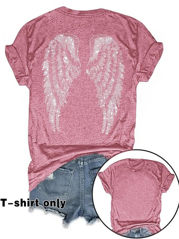 Summer Casual Vintage Wing Print Round Neck Short - Adult & Kids T-Shirts, Sweatshirts & Hoodies apparel design preview 1