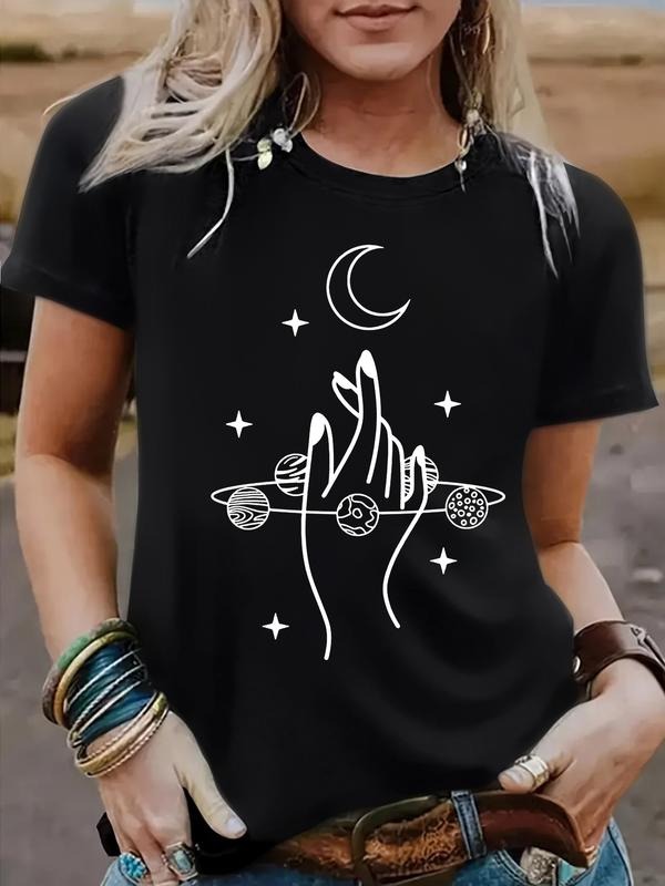 Summer Casual Fitted Round Neck Short Sleeve Moon - Adult & Kids T-Shirts, Sweatshirts & Hoodies apparel design preview 1