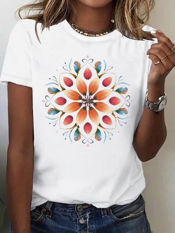 Summer Casual Fitted Round Neck Lady Abstract Floral - Adult & Kids T-Shirts, Sweatshirts & Hoodies apparel design preview 1