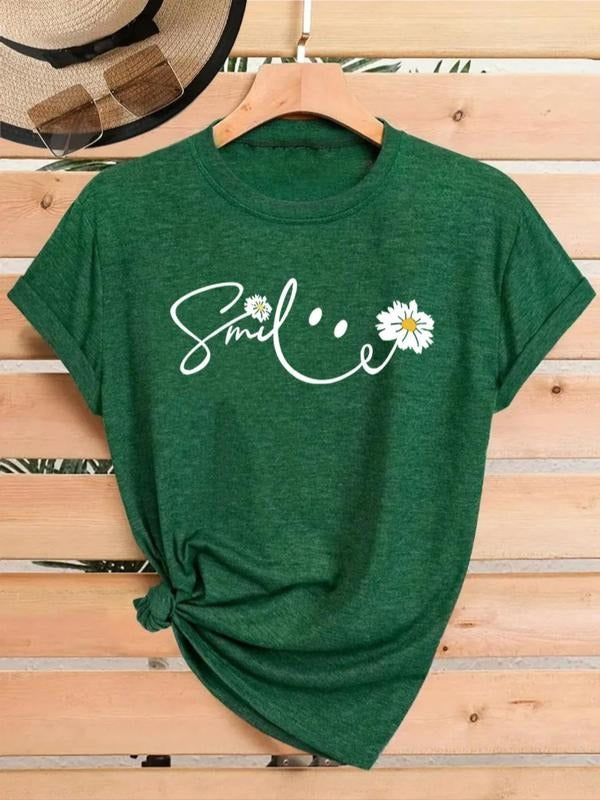 Summer Casual Sporty Smile Flower Print Knitwear - Adult & Kids T-Shirts, Sweatshirts & Hoodies apparel design preview 1