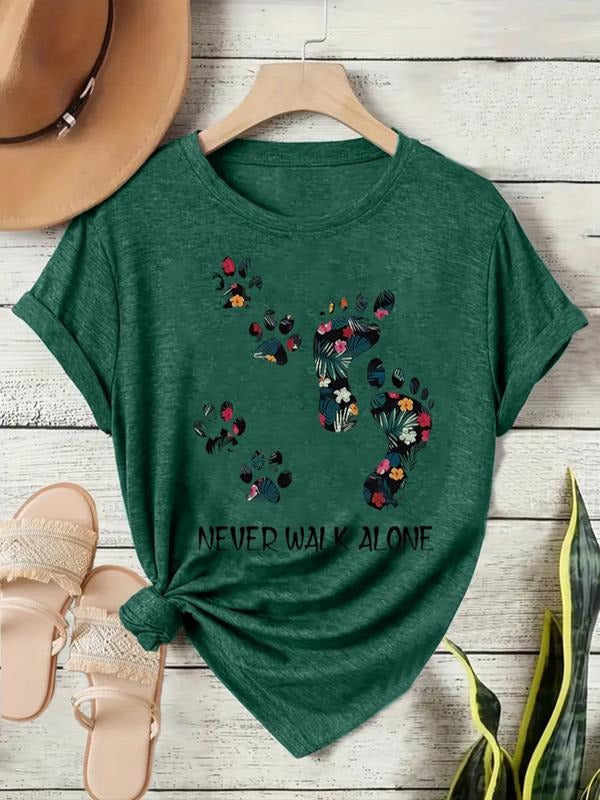 Summer Casual Vintage Footprint Print Round Neck - Adult & Kids T-Shirts, Sweatshirts & Hoodies apparel design preview 1