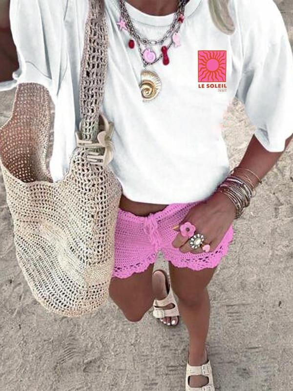 Sun Shell Print Round Neck Casual Short Sleeve Crew - Adult & Kids T-Shirts, Sweatshirts & Hoodies apparel design preview 1