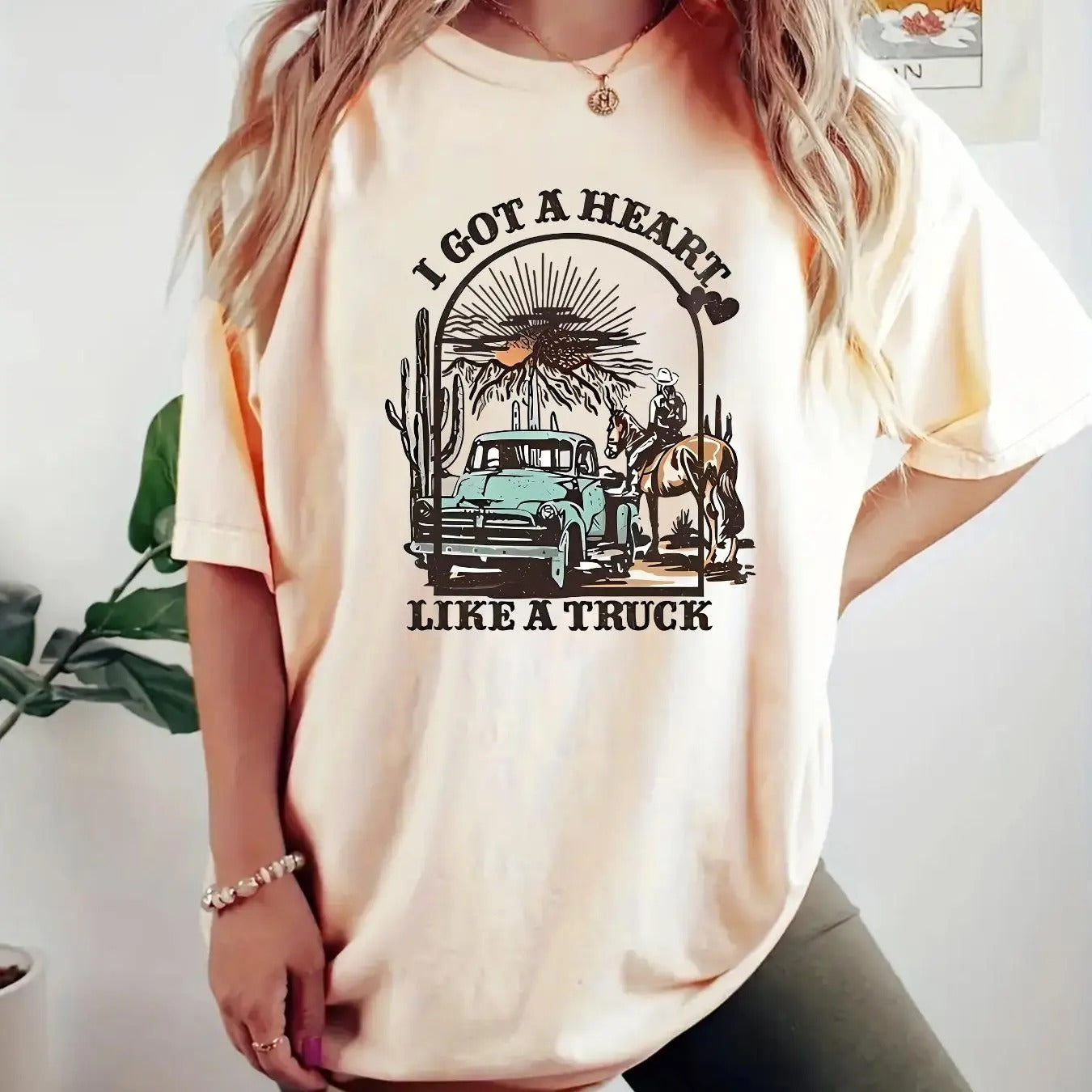 Sunset Truck Print Round Neck Vintage Casual Short - Adult & Kids T-Shirts, Sweatshirts & Hoodies apparel design preview 1